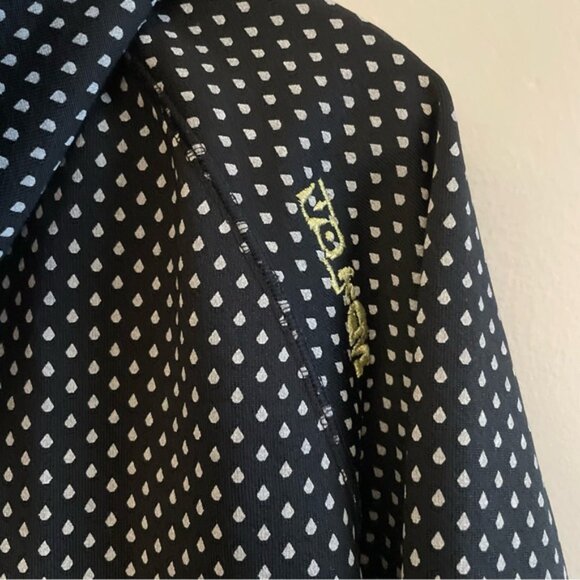 Volcom Black & White Rain Drop Hoodie w Green Lining & High Neck - Picture 14 of 16